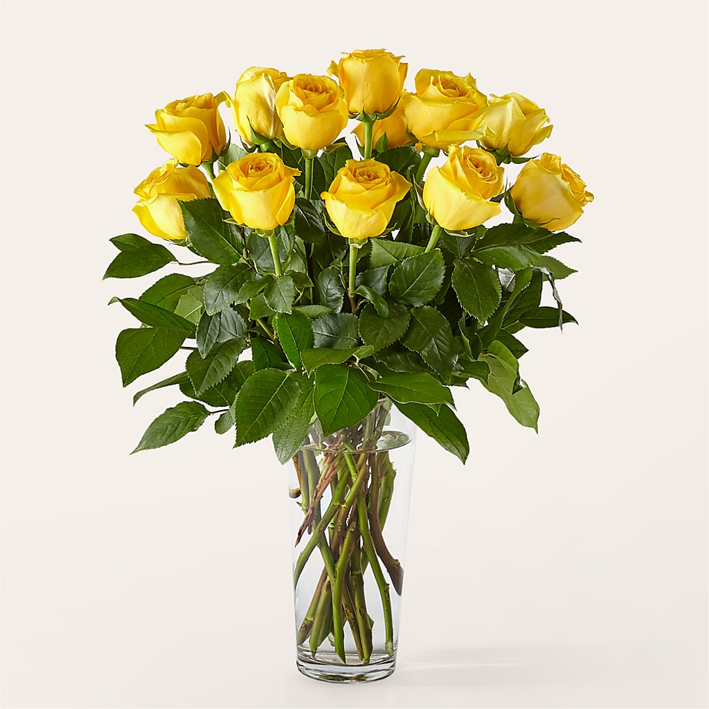 Long Stem Yellow Rose Bouquet – Flowers By Sue, Bullard TX