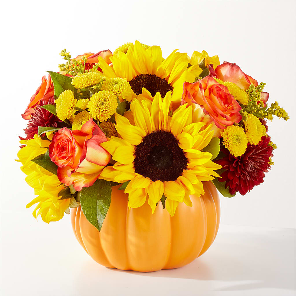 Golden Gourd Pumpkin Bouquet – Flowers By Sue, Bullard TX