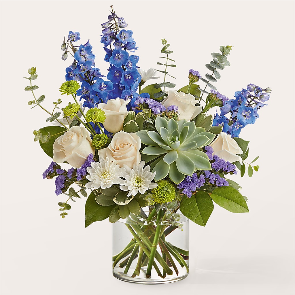 Cerulean Waves Bouquet – Flowers By Sue, Bullard TX
