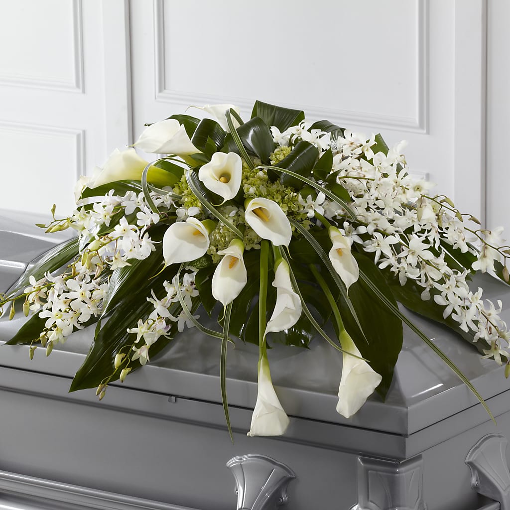 Angel Wings Casket Spray – Flowers By Sue, Bullard TX