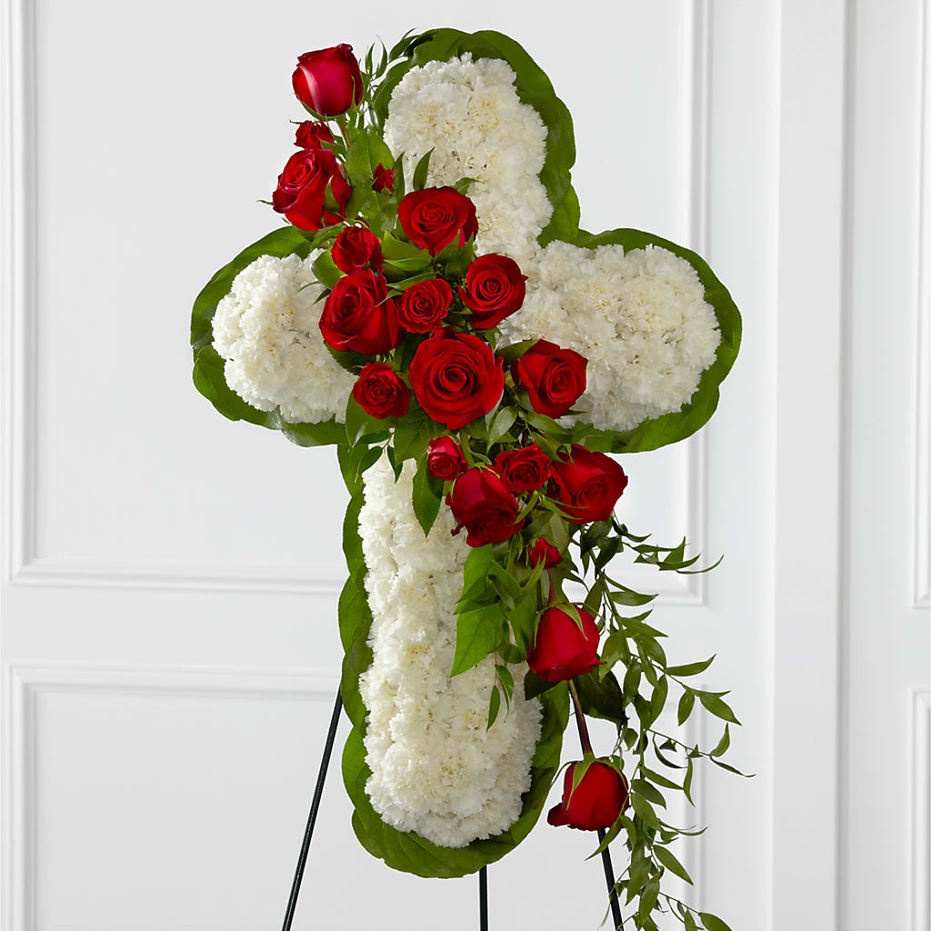Floral Cross Easel – Flowers By Sue, Bullard TX