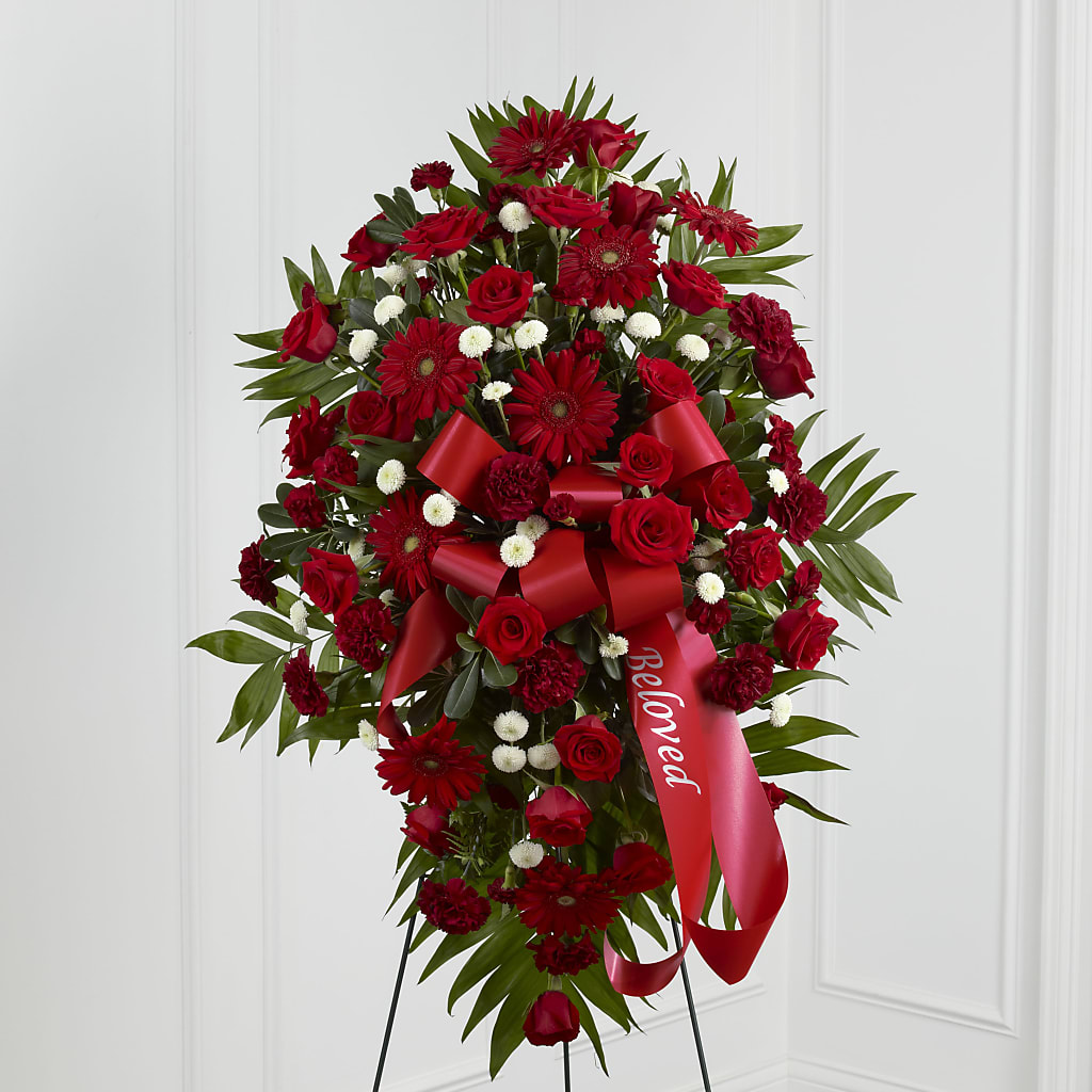 Treasured Memories Standing Spray – Flowers By Sue, Bullard TX