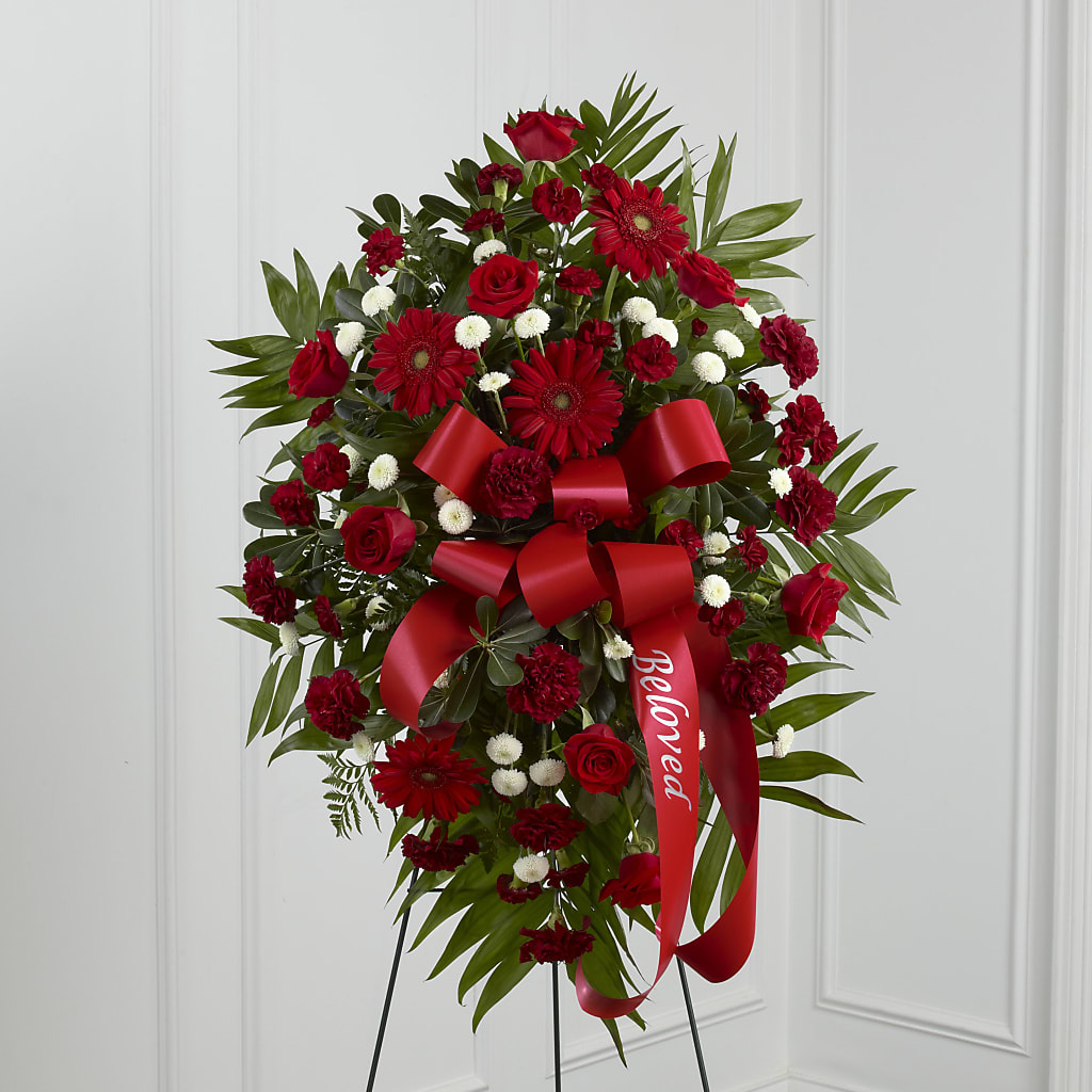 Treasured Memories Standing Spray – Flowers By Sue, Bullard TX