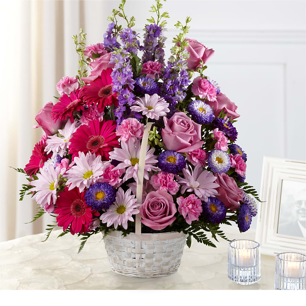 Pastel Peace Basket – Flowers By Sue, Bullard TX