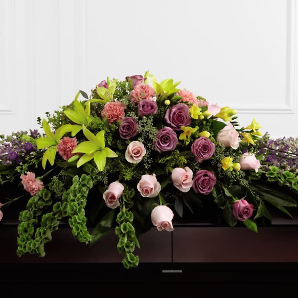 Forever Beloved Casket Spray – Flowers By Sue, Bullard TX