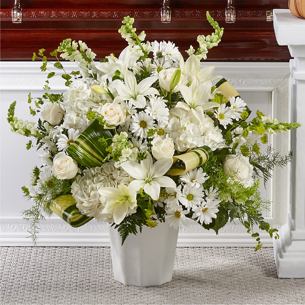 Thoughts of Tranquility Floor Basket – Flowers By Sue, Bullard TX