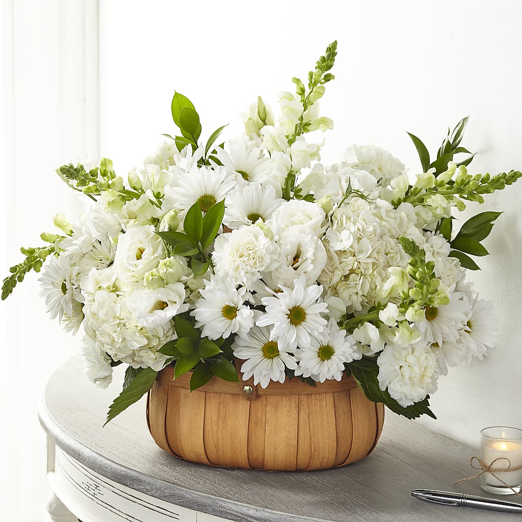 Pure Ivory Basket – Flowers By Sue, Bullard TX