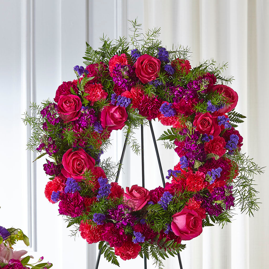 Calming Colors Wreath – Flowers By Sue, Bullard TX