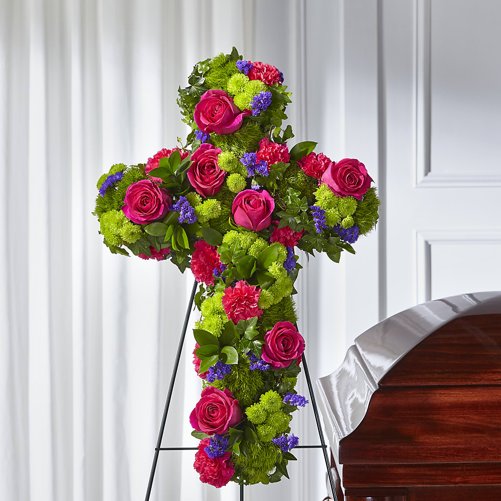 Tribute Rose Floral Cross – Flowers By Sue, Bullard TX
