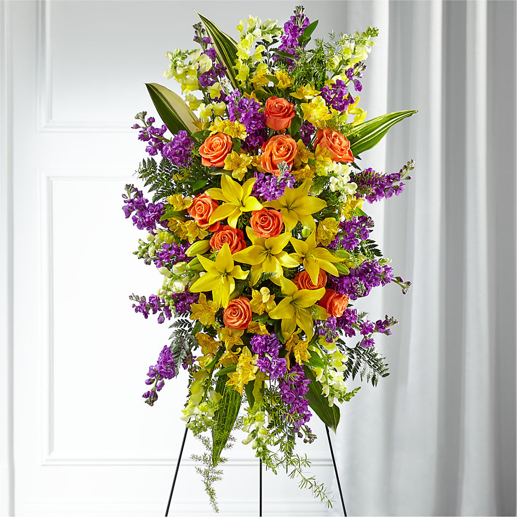 Thoughtful Prayers Standing Spray – Flowers By Sue, Bullard TX