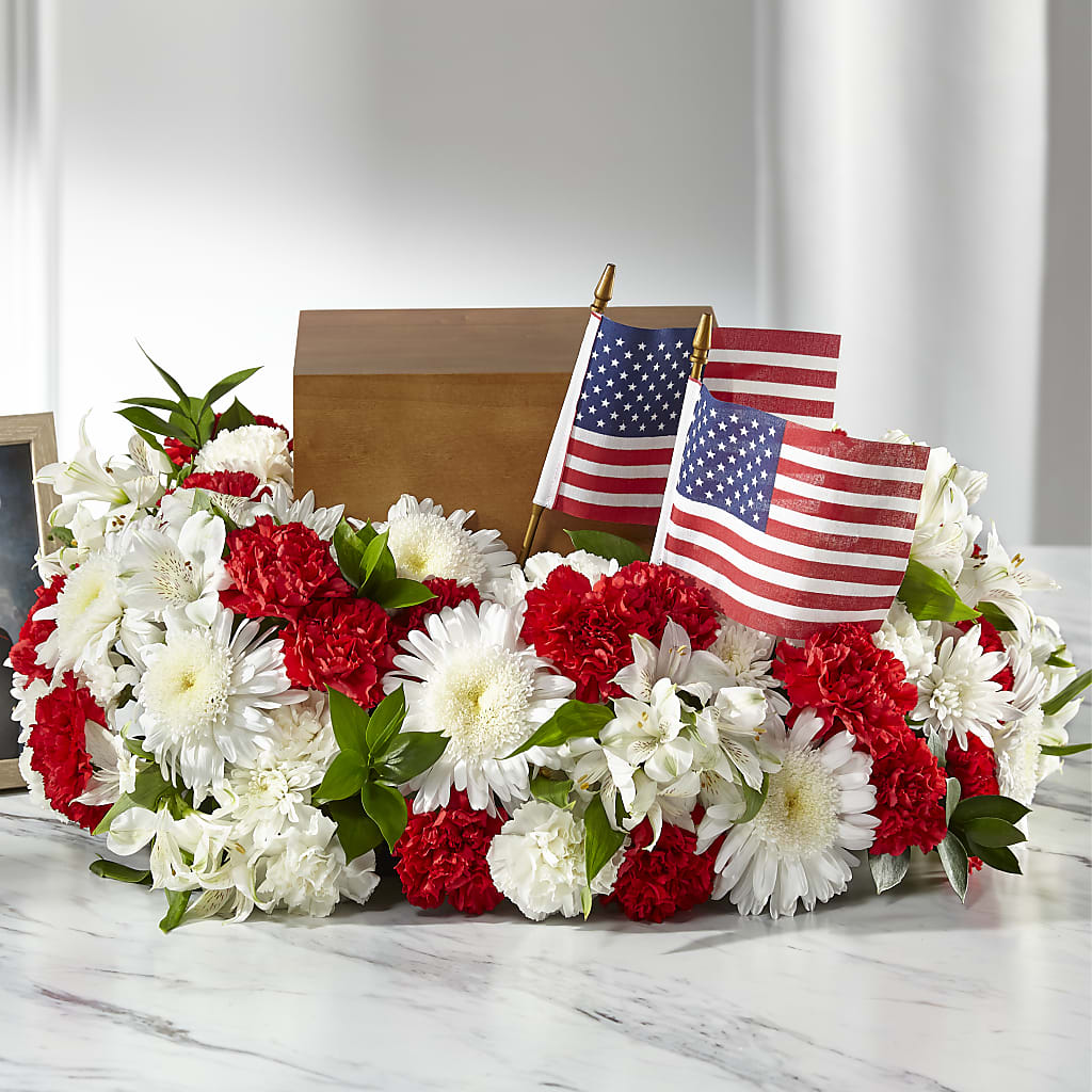 Spirit of Patriotism Cremation Adornment – Flowers By Sue, Bullard TX