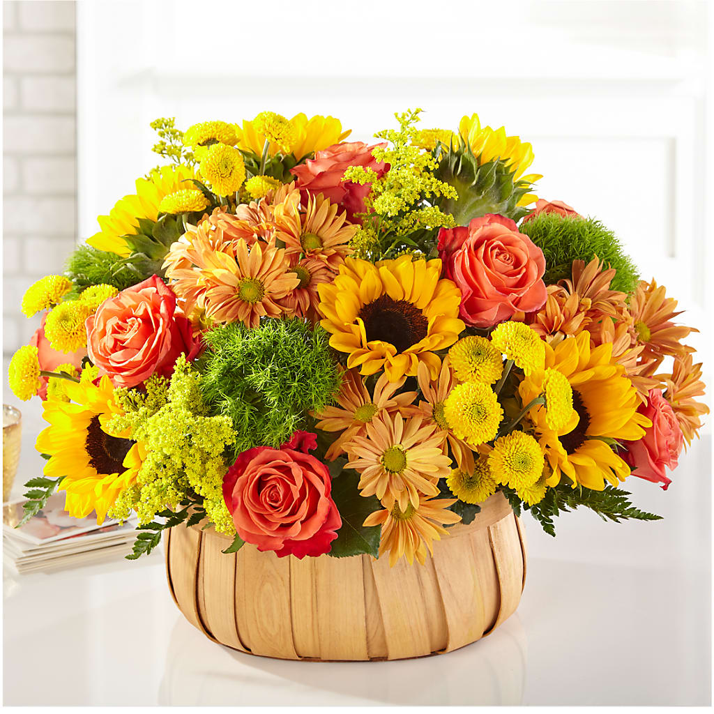 Harvest Sunflower Basket – Flowers By Sue, Bullard TX