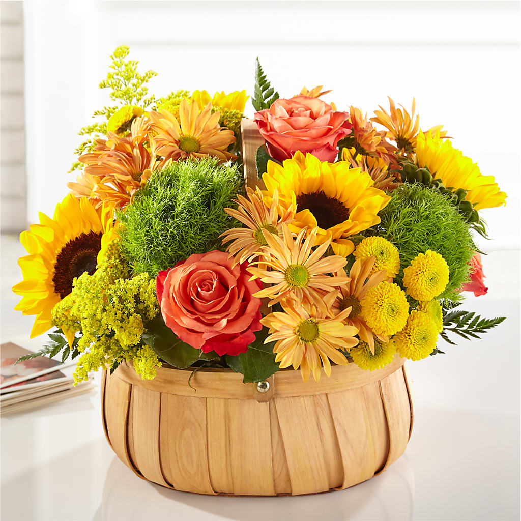 Harvest Sunflower Basket – Flowers By Sue, Bullard TX