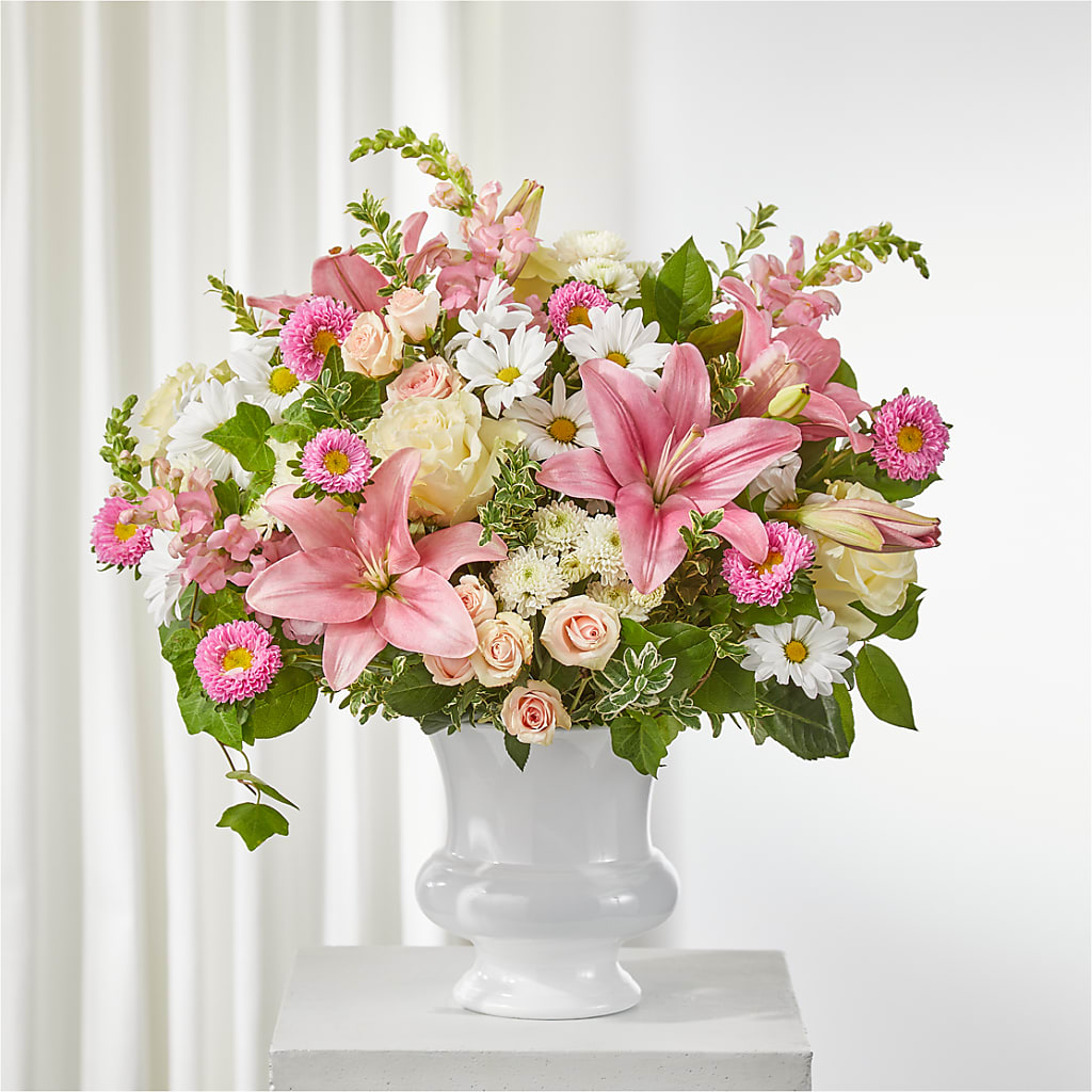 Empathetic Blooms Urn Arrangement – Flowers By Sue, Bullard TX