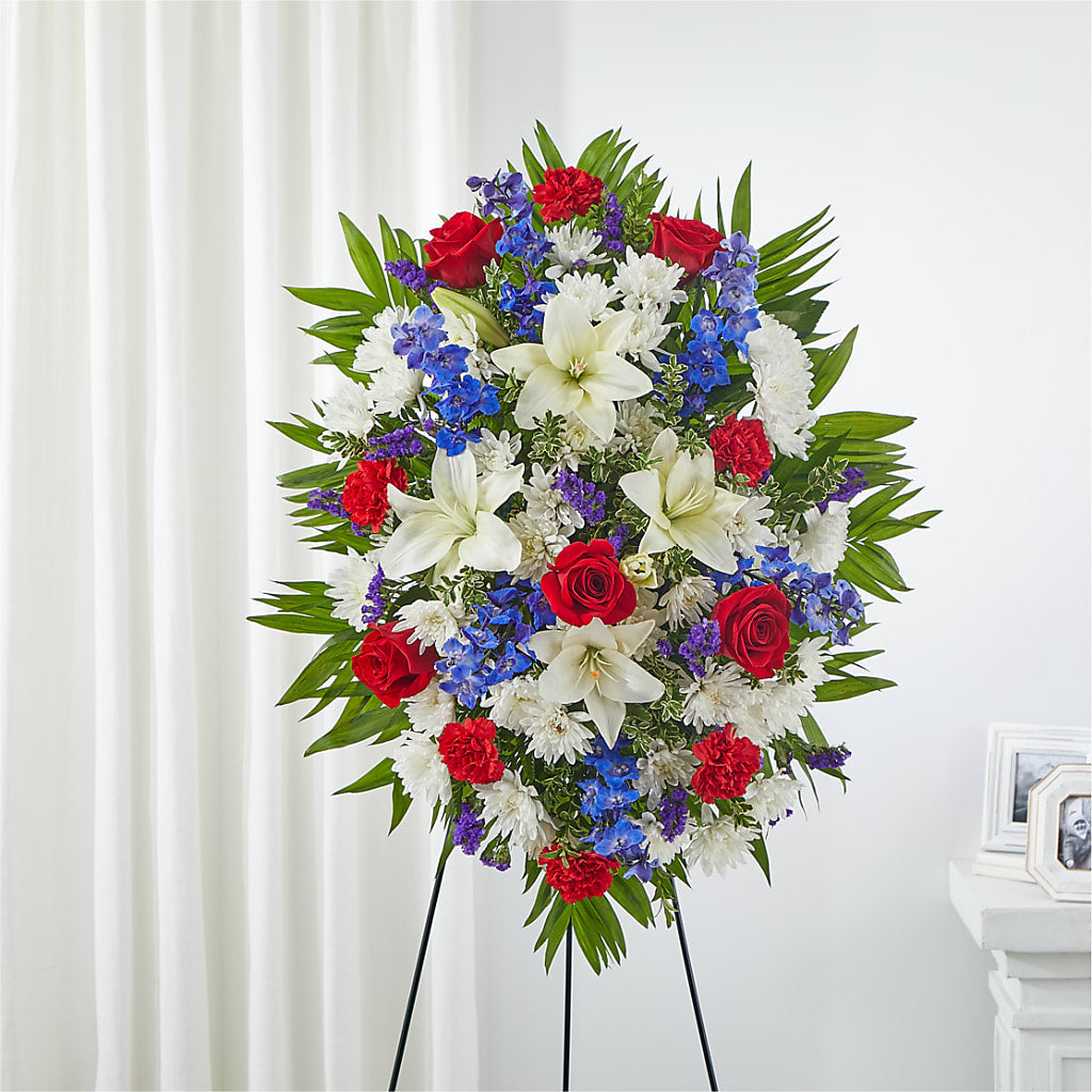 Cherished Service Standing Spray – Flowers By Sue, Bullard TX