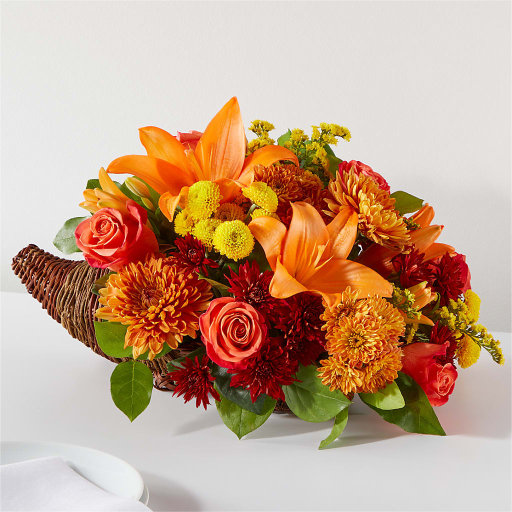 Bouquet of Blessings Cornucopia – Flowers By Sue, Bullard TX