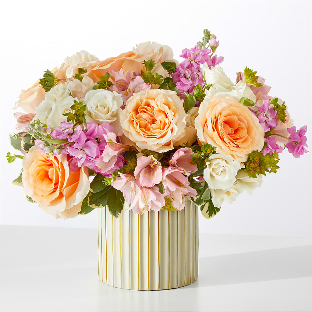 Paradise Bouquet with Ivory Vase – Flowers By Sue, Bullard TX