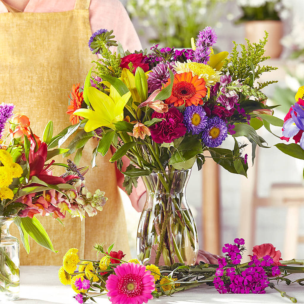 Bold & Bright – A Florist Original –  Flowers By Sue, Bullard TX
