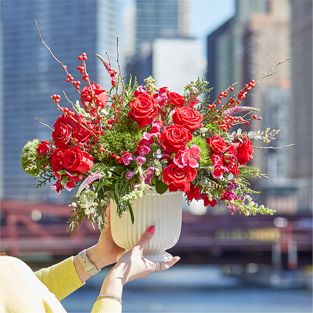 Big Red Bow Bouquet –  Flowers By Sue, Bullard TX