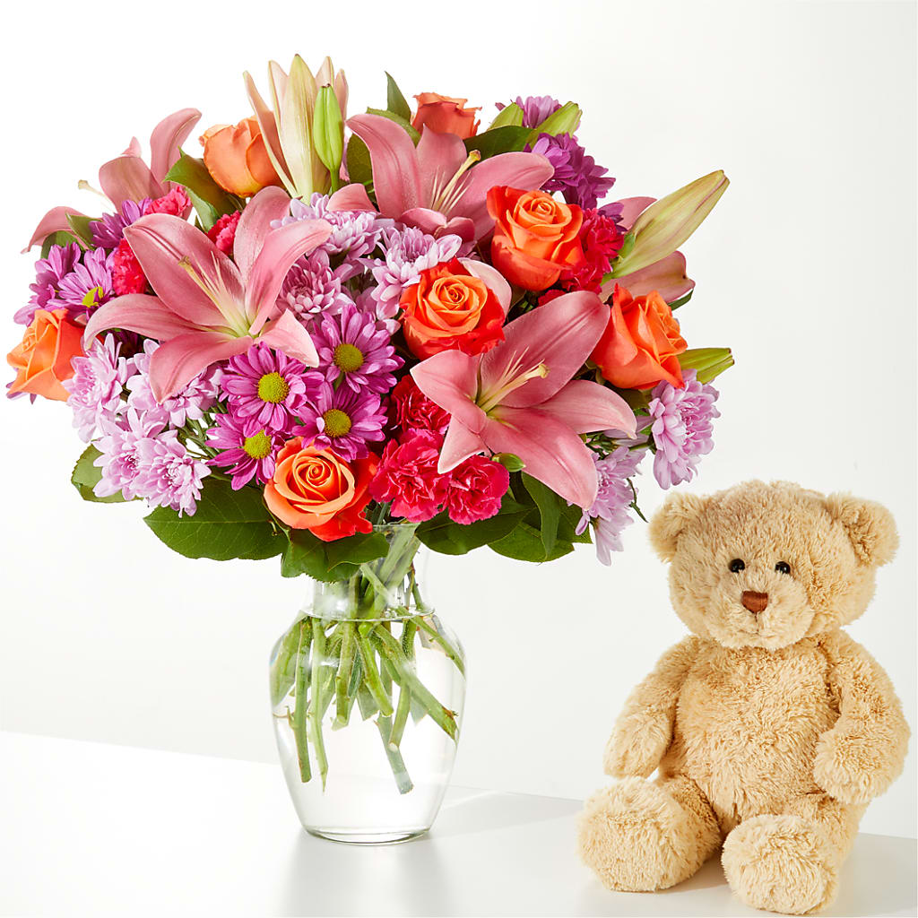 One and Only Bouquet and Bear Bundle –  Flowers By Sue, Bullard TX