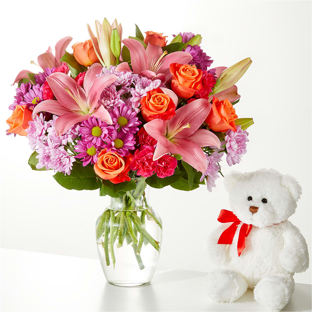 One and Only Bouquet and Bear Bundle –  Flowers By Sue, Bullard TX