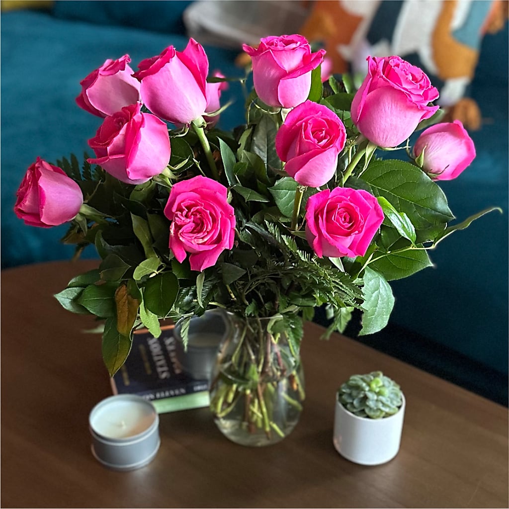 Long Stem Pink Rose Bouquet –  Flowers By Sue, Bullard TX