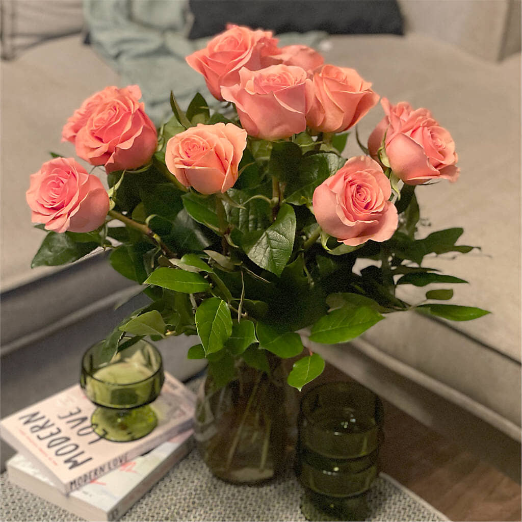 Long Stem Pink Rose Bouquet –  Flowers By Sue, Bullard TX