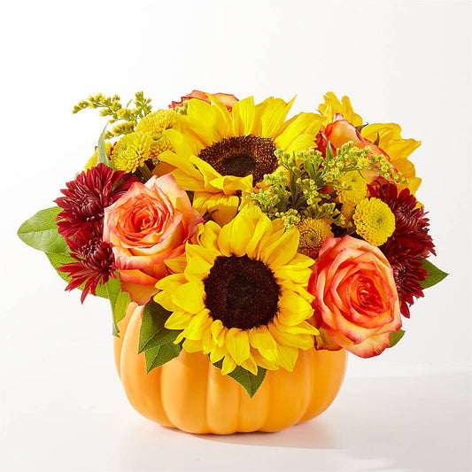 Golden Gourd Pumpkin Bouquet –  Flowers By Sue, Bullard TX