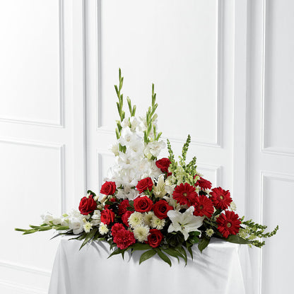 Crimson & White Arrangement –  Flowers By Sue, Bullard TX