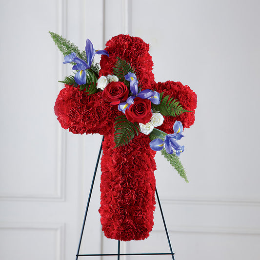 Faithful Hero Floral Cross –  Flowers By Sue, Bullard TX