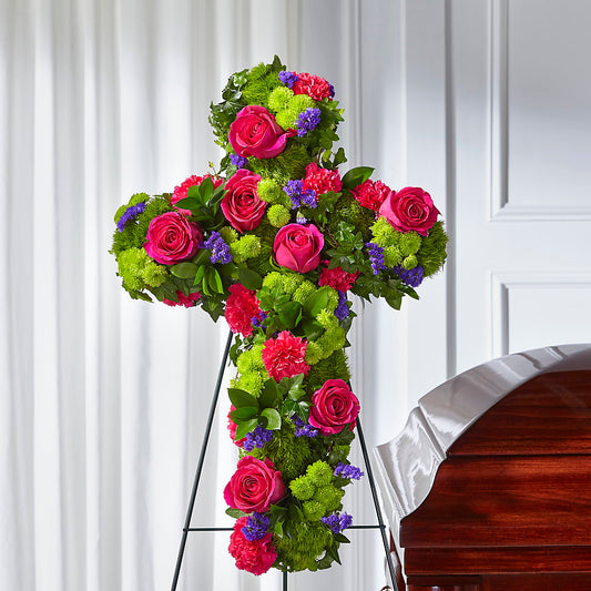 Tribute Rose Floral Cross –  Flowers By Sue, Bullard TX