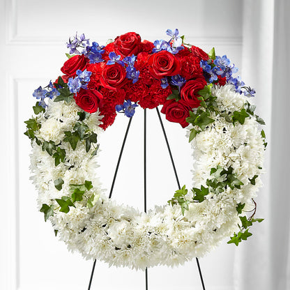 Patriotic Passion Wreath –  Flowers By Sue, Bullard TX