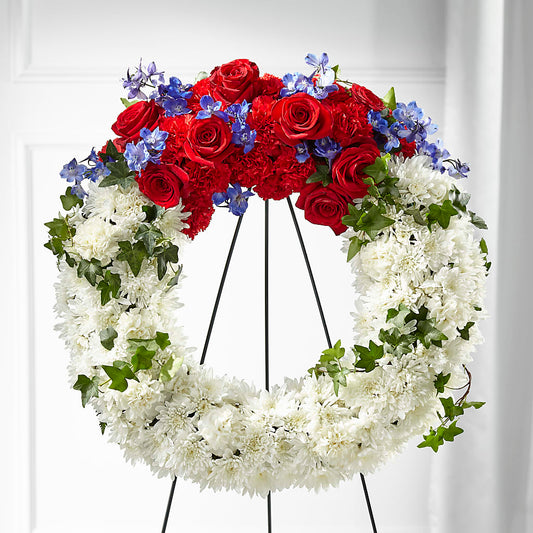 Patriotic Passion Wreath –  Flowers By Sue, Bullard TX