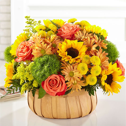 Harvest Sunflower Basket –  Flowers By Sue, Bullard TX