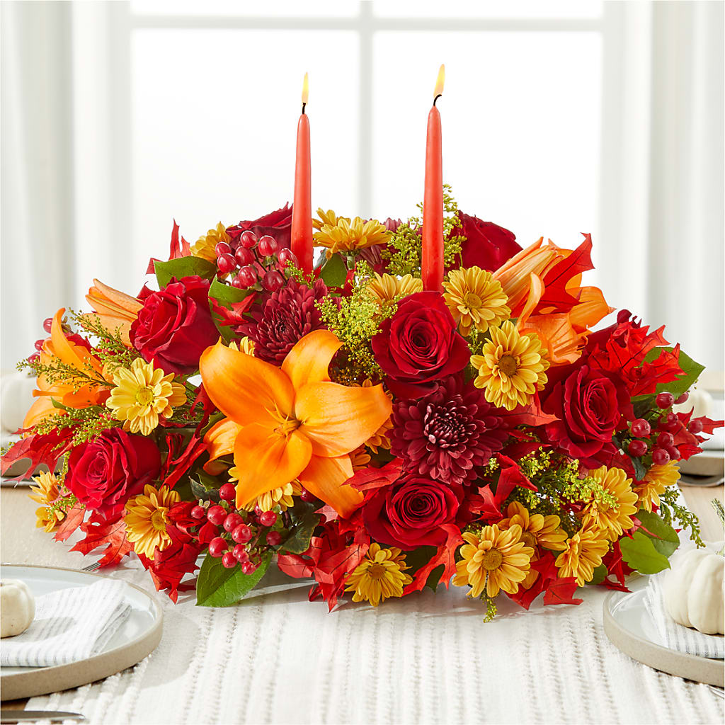 Autumn's Embrace Centerpiece –  Flowers By Sue, Bullard TX