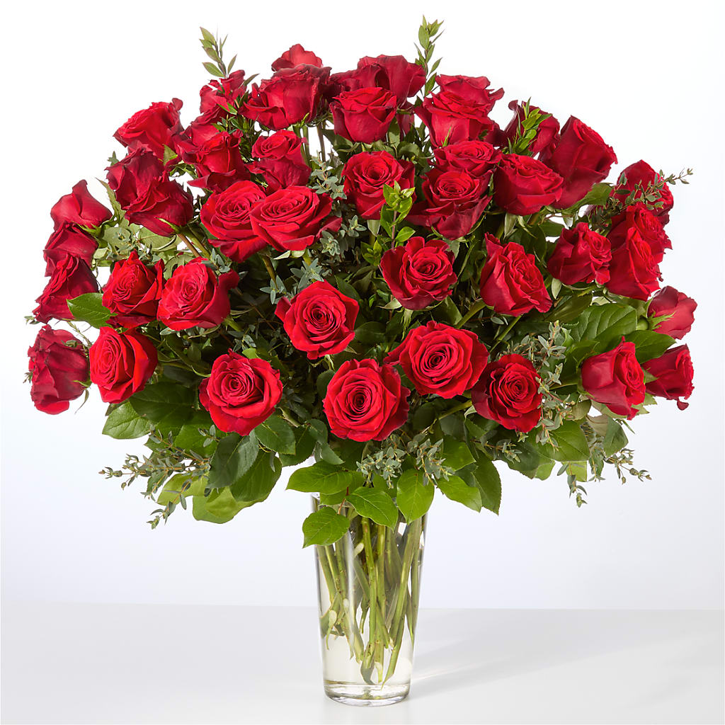 Forever Yours Fifty Stem Red Rose Bouquet –  Flowers By Sue, Bullard TX